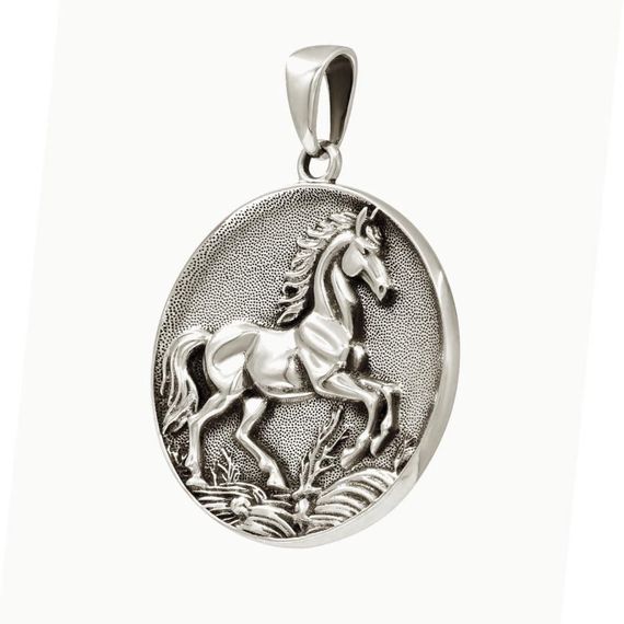 Лошадь - подвеска из мельхиора, вид 2