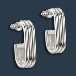 Серьги-пусеты Полоски из серебра 925 пробы