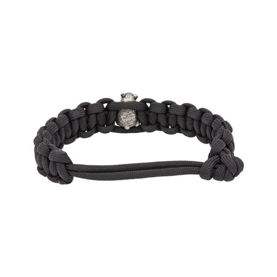 Браслет с шармом Панда из мельхиора - чёрный паракорд, фото 4