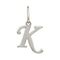 Подвеска в виде буквы К - кулон из серебра 925 пробы, вид спереди
