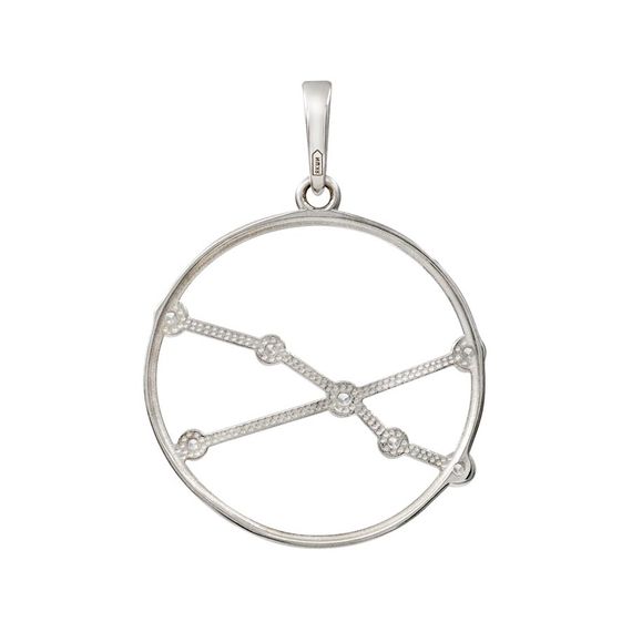Подвеска на шею Созвездие Телец Знак зодиака серебро с фианитами, фото 2