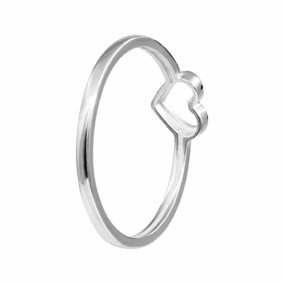 Кольцо с сердечком из серебра 925