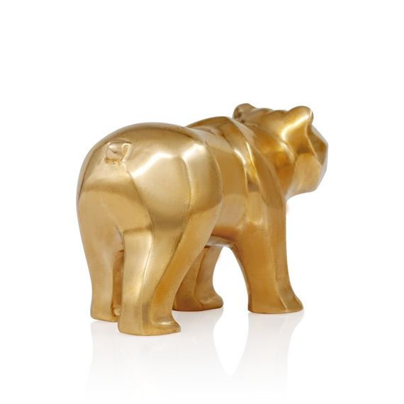 Статуэтка Медведь - фигурка в виде мишки из бронзы, вид полубоком сзади  1