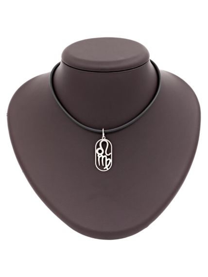 Подвеска Куспид Лев-Дева из серебра на постаменте