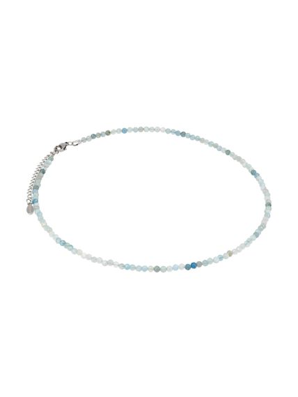 Фото чокер из аквамарина 2165/3_аквамарин на белом фоне сбоку