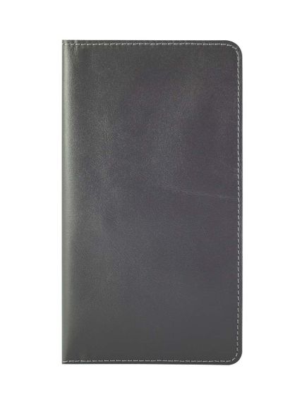 Фото функционального кошелька Классический из серый кожи, вид фасад.