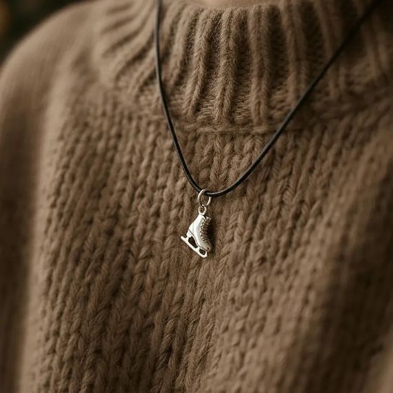 Подвеска Конек для фигурного катания - кулон из серебра 925 пробы, фото 3