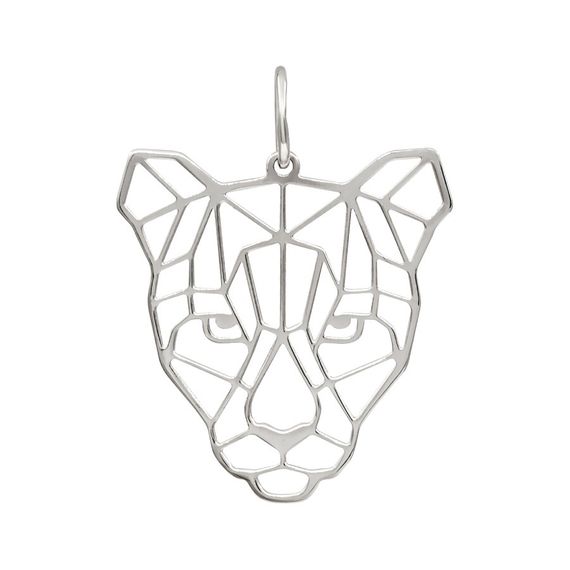 Пантера - подвеска серебряная ювелирная, вид сзади