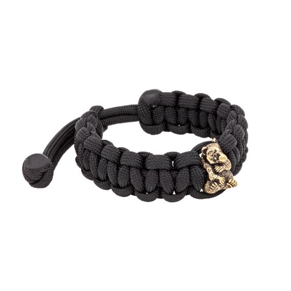 Браслет с шармом Панда из бронзы - чёрный паракорд, фото 4