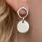 Серьги-пусеты с подвеской Круг из серебра 925 пробы, главное фото 1