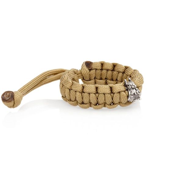 Браслет с шармом Белка из мельхиора - армейский паракорд, вид 2