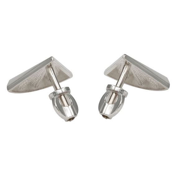 Серьги-пусеты Веер из серебра 925 пробы с фианитами, вид 2