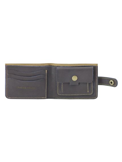 Фото портмоне Классическое синяя кожа, вид внутри без наполнения.