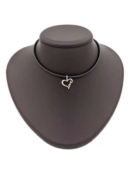 Контур сердца Love подвеска из серебра 925 пробы, на постаменте