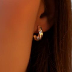 Серьги Витые полукольца из серебра 925 пробы