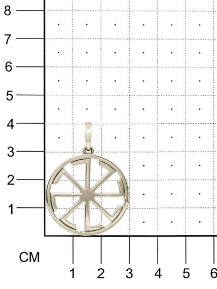 Фото подвески оберег Ладинец на размерной сетке.