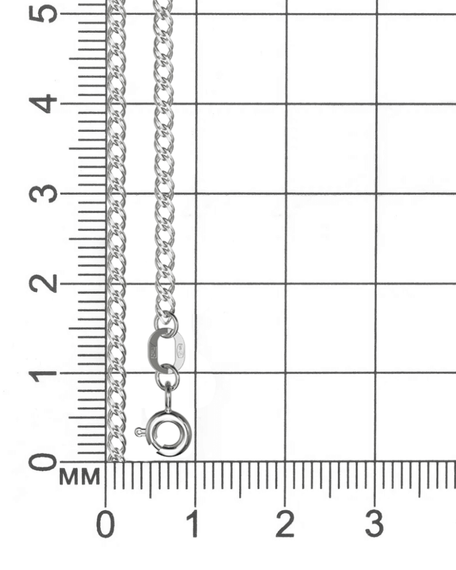 Фото цепочка на шею ромб двойной серебро 9261 на размерной сетке