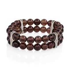 Браслет Всевидящее Око из Мельхиора Двойной с раухтопазом 8 мм