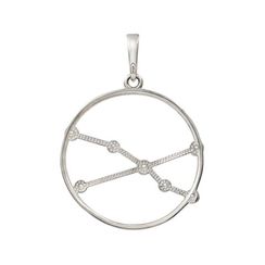 Подвеска на шею Созвездие Телец Знак зодиака серебро с фианитами
