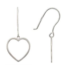 Серьги Контур сердца из серебра
