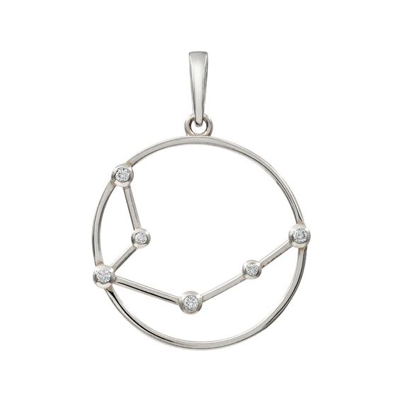 Подвеска на шею Созвездие Водолей Знак зодиака серебро с фианитами, фото 1