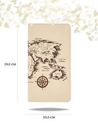 Кошелек Карта мира молочная кожа