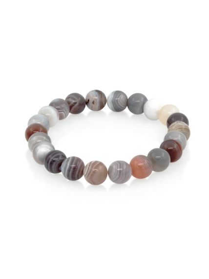 Браслет из камней агата Ботсвана розового фотография, вид сверху