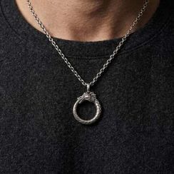 Подвеска Уроборос без гребня из серебра