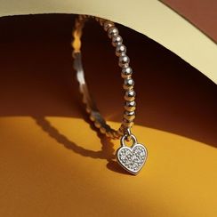 Кольцо Точки с подвеской из серебра 925 пробы с фианитами