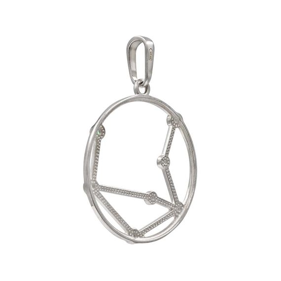 Подвеска на шею Созвездие Весы Знак зодиака серебро с фианитами, фото 4