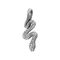 Змея подвеска из серебра, вид полубоком спереди