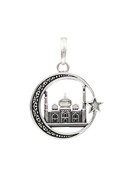 Изображение подвески Мечеть со звездой на белом фоне, вид сзади