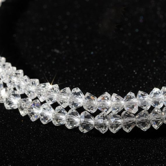 Чокер из имитации светлого хрусталя 6 мм, живое фото 5