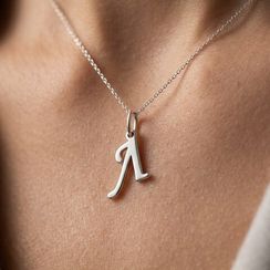 Подвеска в виде буквы Л - кулон из серебра 925 пробы