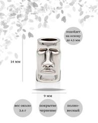 Бусина Моаи серебро