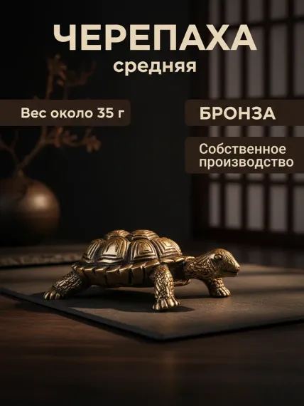 Черепаха фигурка бронзовая средняя, фото 1
