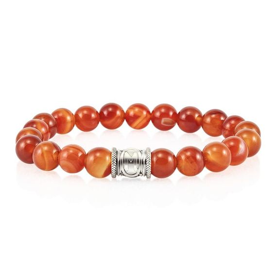 Фотография браслета из натурального сердолика с руной Эваз - женское здоровье и мудрость.