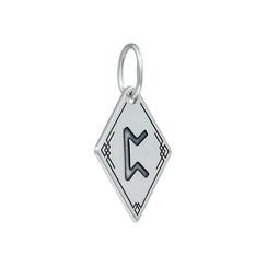 Подвеска Руна Перт - кулон из серебра 925