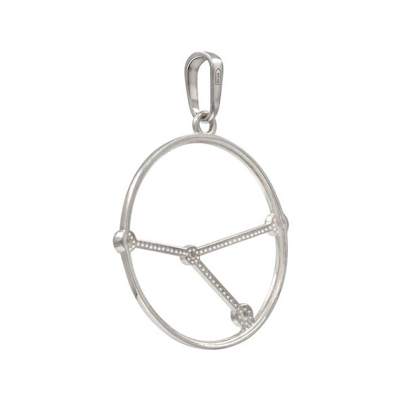 Подвеска на шею Созвездие Рак Знак зодиака серебро с фианитами, фото 4