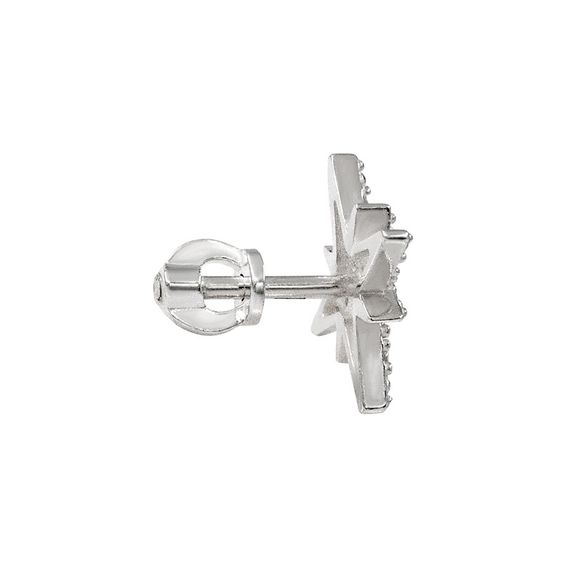 Серьги-пусеты Вифлеемская звезда из серебра 925 пробы с фианитами, фото 5