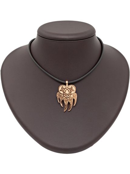 Подвеска «Печать Велеса медвежья» из серебра с позолотой на постаменте