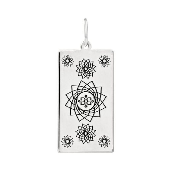 Подвеска Таро - карта Сила, кулон из серебра 925 пробы, вид спереди сзади