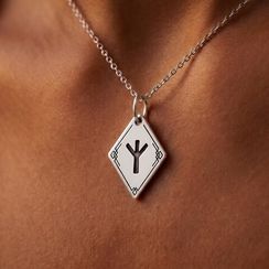 Подвеска Руна Альгиз - кулон из серебра 925