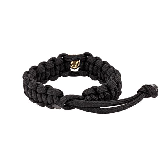 Браслет с шармом Волк из бронзы - чёрный паракорд, фото 3