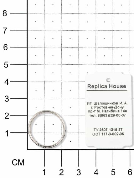 Фото футарк кольцо из серебра, вид на размерной сетке.