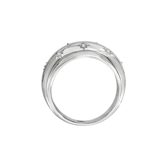 Кольцо Звезды из серебра 925 пробы с фианитами, фото 1