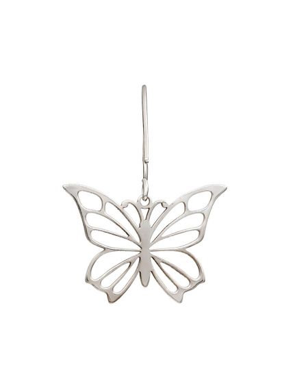 Серьги Бабочка из серебра, вид сзади