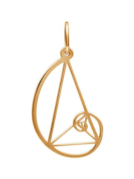 Фото подвески золотое сечение из серебра с позолотой, вид спереди