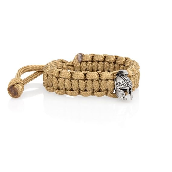 Браслет с шармом Спартанский шлем из мельхиора - армейский паракорд, вид 2