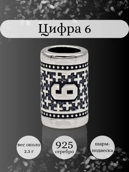Инфографика шарм цифра 6 из серебра